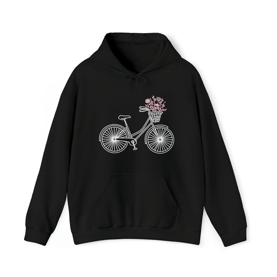 Bicycle Wildflower Basket Bike Biking | Unisex Hooded Hoodie Sweatshirt | Embrace Your Vibe