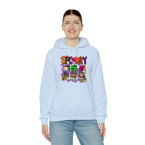Halloween Sweatshirt | Spooky Season Specimen Jars | Unisex Hooded Hoodie Sweatshirt
