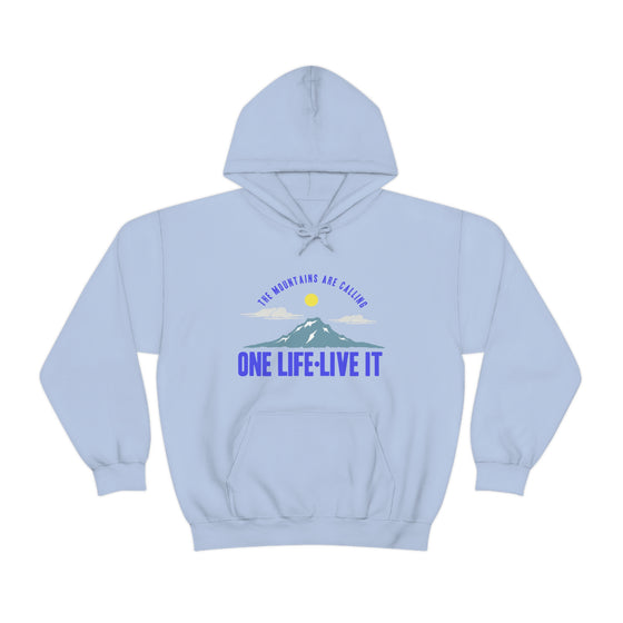 Chill Stitch – Mountains One Life Live It - Unisex Hooded Hoodie Sweatshirt – Embrace Your Vibe