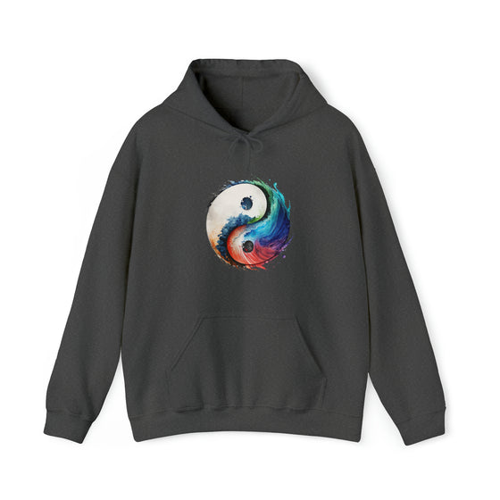 Yoga Hoodie | Yin Yang Sign V2 Watercolor | Unisex Hooded Hoodie Sweatshirt