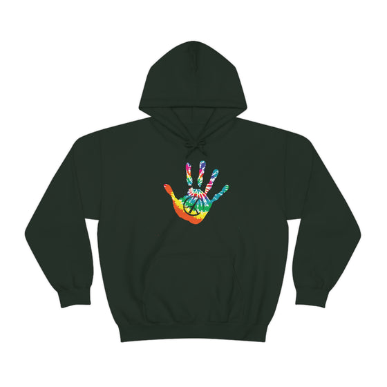 Chill Stitch –Tie-dye Peace Hand - Unisex Hooded Hoodie Sweatshirt – Embrace Your Vibe