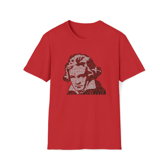Ludwig van Beethoven Symphony Music Conductor | Unisex Soft Style Tee T-Shirt | Calligram Word Design