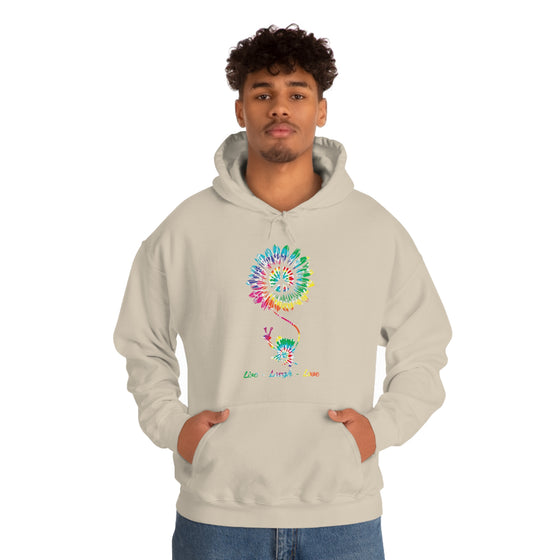 Chill Stitch – Peace Live Frog Tie-Dye - Unisex Hooded Hoodie Sweatshirt – Embrace Your Vibe