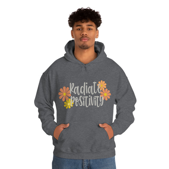 Chill Stitch – Radiate Positivity - Unisex Hooded Hoodie Sweatshirt – Embrace Your Vibe