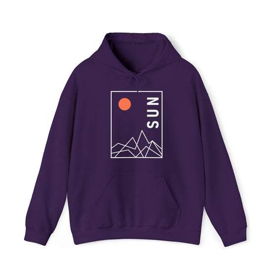 Abstract Shapes V5 Mountain Peaks Sun | Abstract | Minimalist | Modern  Unisex Hooded Hoodie Sweatshirt | Embrace Your Vibe