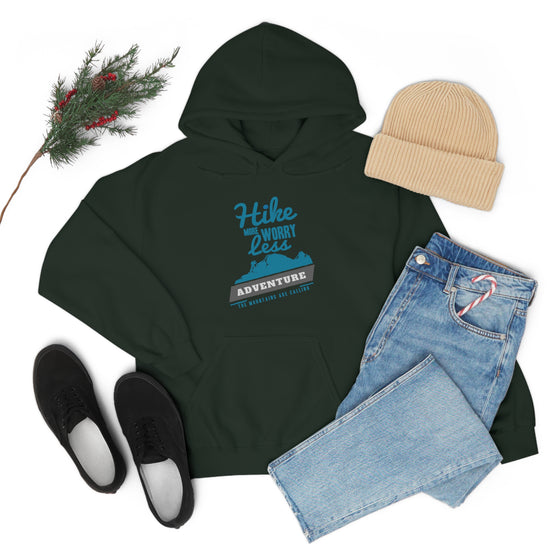 Chill Stitch – Hike More Worry Less - Unisex Hooded Hoodie Sweatshirt – Embrace Your Vibe