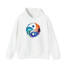  Yoga Seatshirt | Yin Yang Sign V3 Watercolor Flowing | Unisex Hooded Hoodie Sweatshirt