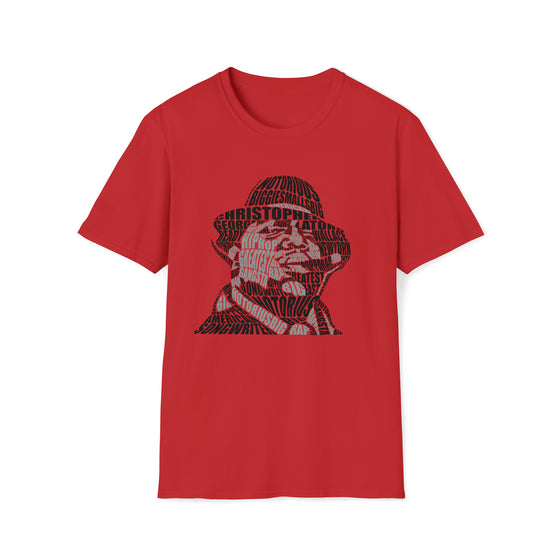 Notorious Big Rapper | Unisex Soft Style Tee T-Shirt | Calligram Word Design