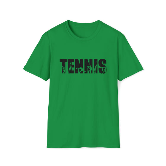 Tennis Shirt | Sporting Athlete Silhouettes | Unisex Soft Style T-Shirt