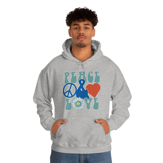 Chill Stitch – Peace & Love - Unisex Hooded Hoodie Sweatshirt – Embrace Your Vibe