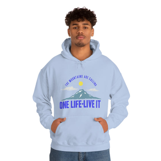 Chill Stitch – Mountains One Life Live It - Unisex Hooded Hoodie Sweatshirt – Embrace Your Vibe