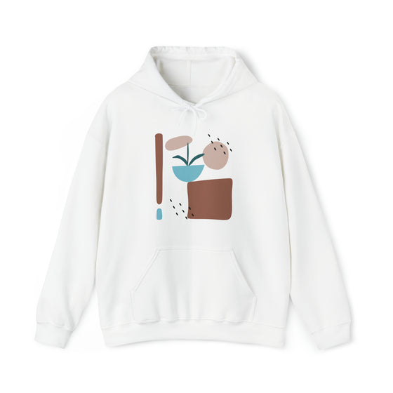 Abstract Shapes V11 Flower Pot Sun Rain | Abstract | Minimalist | Modern | Unisex Hooded Hoodie Sweatshirt | Embrace Your Vibe
