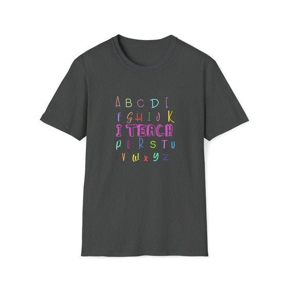 Teacher Shirt | Elementary Teach Letters | Unisex Soft Style Tee T-Shirt