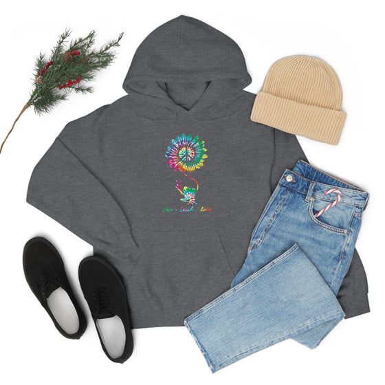 Chill Stitch – Peace Live Frog Tie-Dye - Unisex Hooded Hoodie Sweatshirt – Embrace Your Vibe