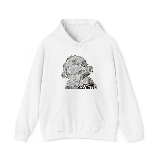 Ludwig van Beethoven Symphony Music | Unisex Hooded Hoodie Sweatshirt | Embrace Your Vibe | Calligram Word Design