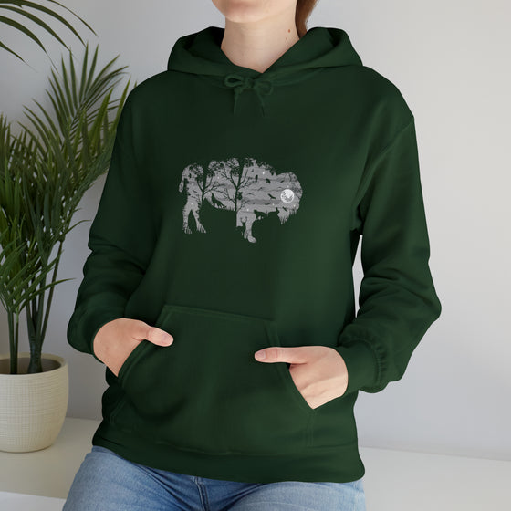 Abstract Hoodie | Wild Bison Buffalo Nature | Abstract  Unisex Hooded Hoodie Sweatshirt Boho