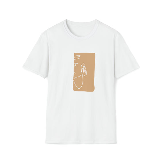 Abstract Line Face Shapes V7 | Unisex Soft Style Tee T-Shirt  |  Embrace Your Vibe