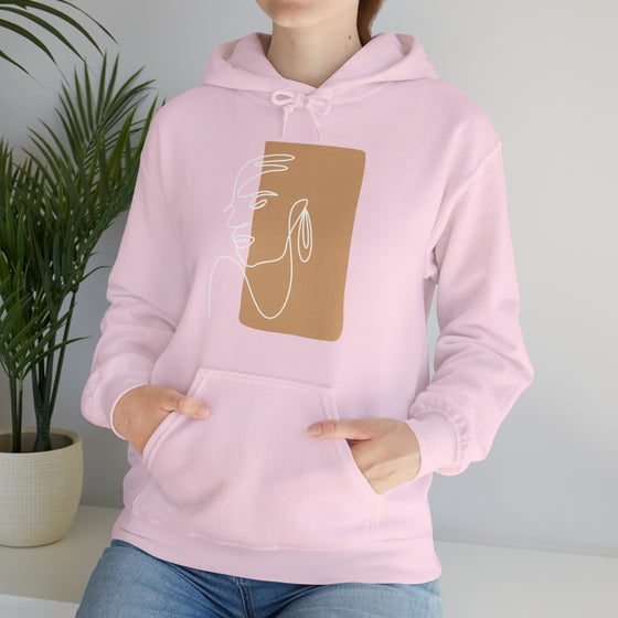 Abstract Shapes V7 Face Sketch | Abstract | Minimalist | Modern  Unisex Hooded Hoodie Sweatshirt | Embrace Your Vibe