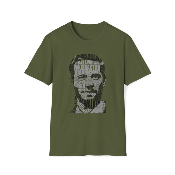 Paul Walker Fast Furious Actor | Unisex Soft Style Tee T-Shirt  | Calligram Word Design
