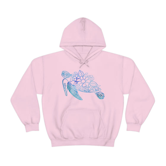 Floral Mandala Sea Turtle Sweatshirt | Unisex Hooded Hoodie Sweatshirt