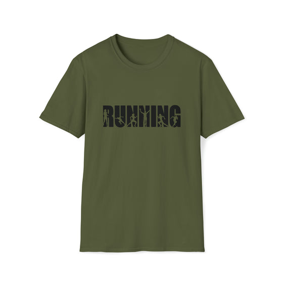 Running Shirt | Track Cross-Country Athlete Silhouettes  |  Unisex Soft Style Tee T-Shirt