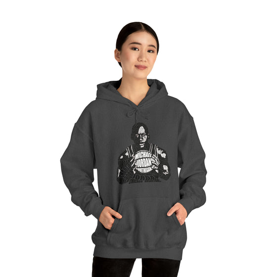 Michael Jordan Basketball | Unisex Hooded Hoodie Sweatshirt  | Calligram Word Design