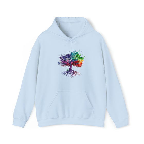 Hippie Sweatshirt | Tree of Life Watercolor Flowing Color V2 | Unisex Hooded Hoodie Sweatshirt