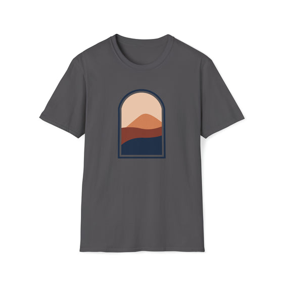 Abstract Shirt | Window Sunrise Sunset Abstract Shapes V14 | Unisex Soft Style Tee T-Shirt