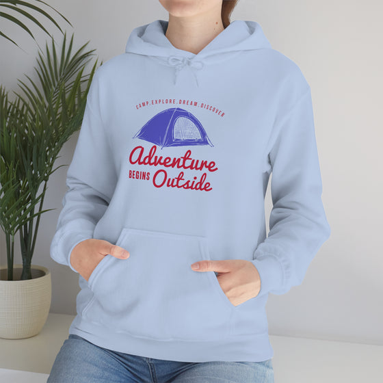 Chill Stitch – Outside Your Tent Adventure - Unisex Hooded Hoodie Sweatshirt – Embrace Your Vibe