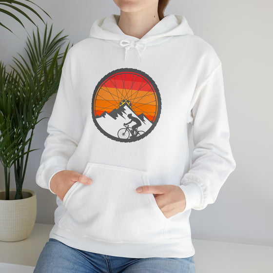 Bike Shirt | MTB Bike Tire Silhouette Mountain Biking  |  Unisex Hooded Hoodie Sweatshirt