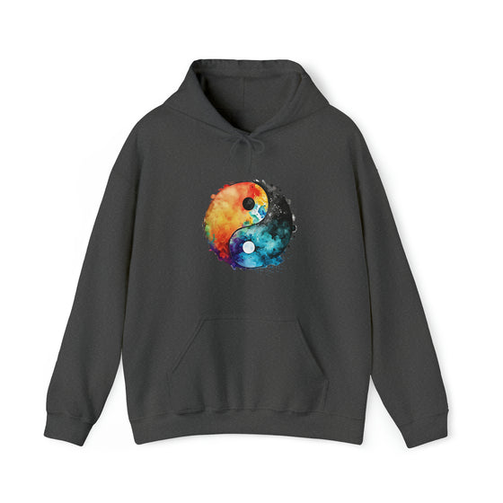 Yoga Sweatshirt | Yin Yang Sign V4 Watercolor | Unisex Hooded Hoodie Sweatshirt