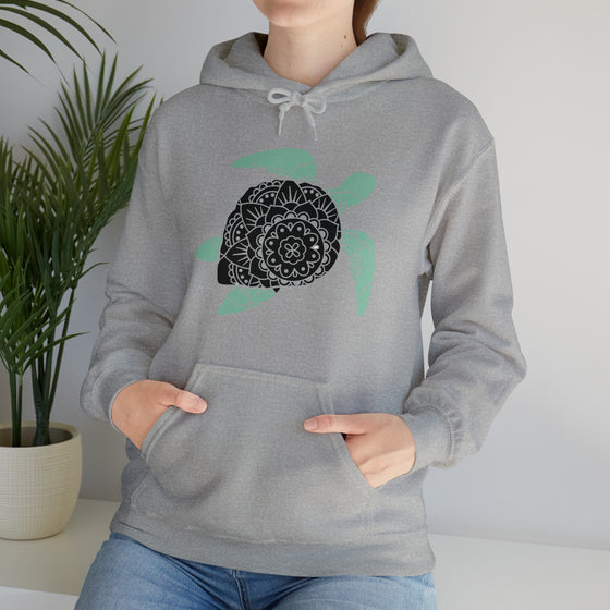 Mandala Sea Turtle Sweatshirt | Unisex Hooded Hoodie Sweatshirt