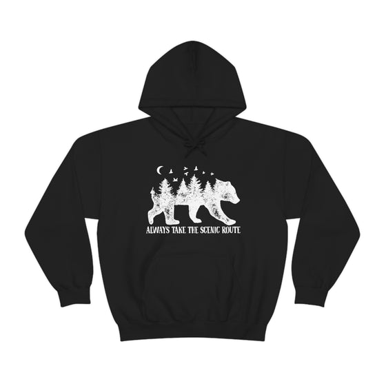 Bear Always Take Scenic Route | Unisex Hooded Hoodie Sweatshirt | Embrace Your Vibe