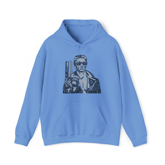 Terminator Movie | Unisex Hooded Hoodie Sweatshirt  | Calligram Word Design