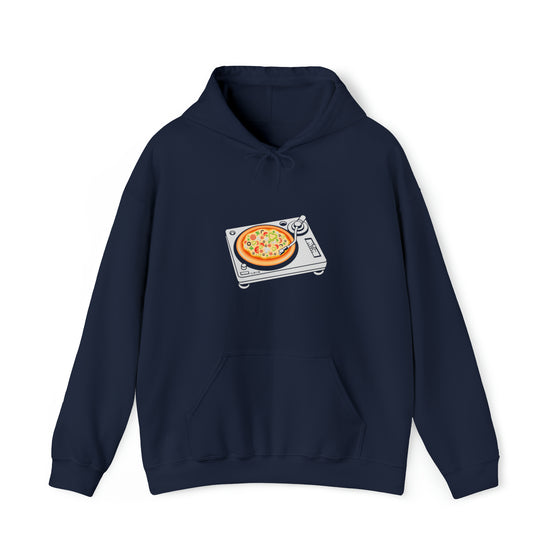 Pizza Scratch Record Player Sweatshirt | Abstract Unisex Hooded Hoodie Sweatshirt