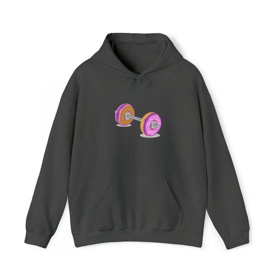 Doughnut Barbell Foodie Sweatshirt | Abstract Unisex Hooded Hoodie Sweatshirt