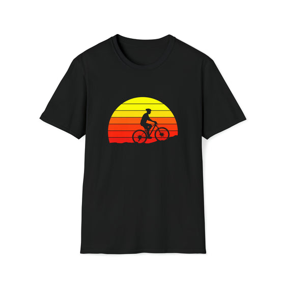 Bike Shirt | MTB Mountain Bike Sunrise Ride Biking  | Unisex Soft Style Tee T-Shirt