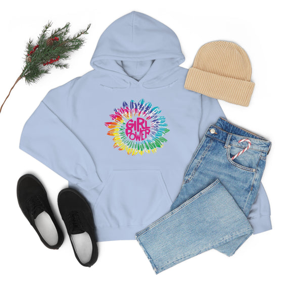Chill Stitch – Girl Power Tie-Dye - Unisex Hooded Hoodie Sweatshirt – Embrace Your Vibe