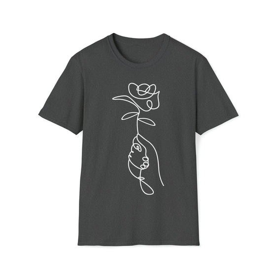 Abstract Lines Flower Hand Shapes V27  |   Unisex Soft Style Tee T-Shirt  |  Embrace Your Vibe