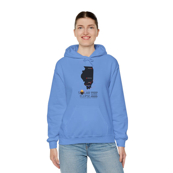 ILLINOIS Total Solar Eclipses April 8  2024  Total Eclipse | Unisex Hooded Hoodie Sweatshirt |  Embrace Your Vibe | Astronomy