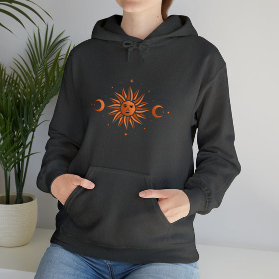 Abstract Mystic Direction Shapes V32 Sun Moon Solar Winds | Abstract | Minimalist | Modern | Unisex Hooded Hoodie Sweatshirt