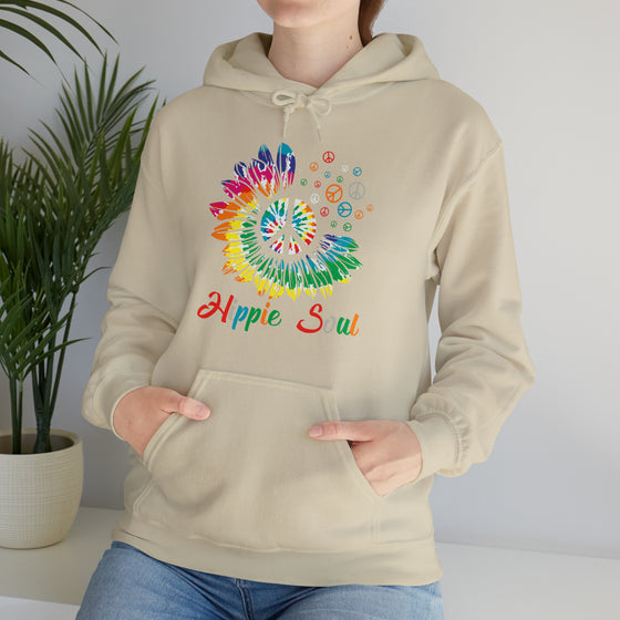 Hippie Sweatshirt | Soul Rainbow Color Wheel Splash | Unisex Hooded Hoodie Sweatshirt