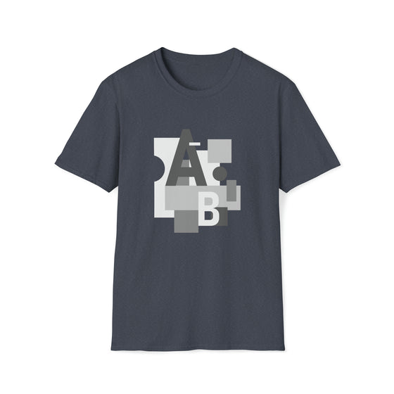 Abstract Letter Shapes V8 | Unisex Soft Style Tee T-Shirt | Embrace Your Vibe