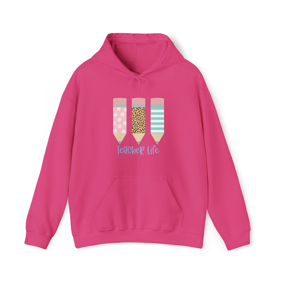 Teacher Life Sweatshirt | Teaching Pencils School | Unisex Hooded Hoodie Sweatshirt