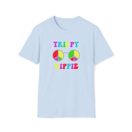 Hippie Shirt | Trippy Hippie Glasses Earth Peace Designs | Unisex Soft Style T-Shirt