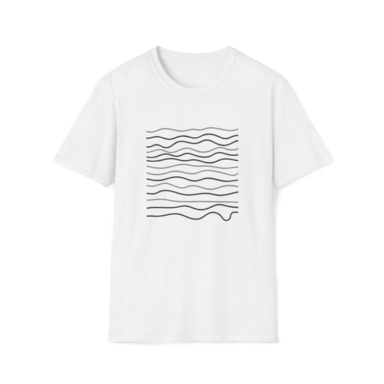 Abstract Wavy Squiggly Lines Shapes V16 | Unisex Soft Style Tee T-Shirt  |  Embrace Your Vibe