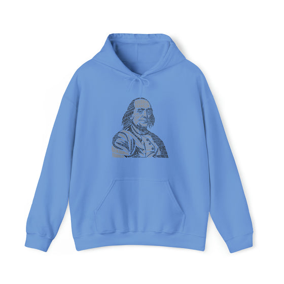 Benjamin Franklin | Unisex Hooded Hoodie Sweatshirt | Embrace Your Vibe | Calligram Word Design