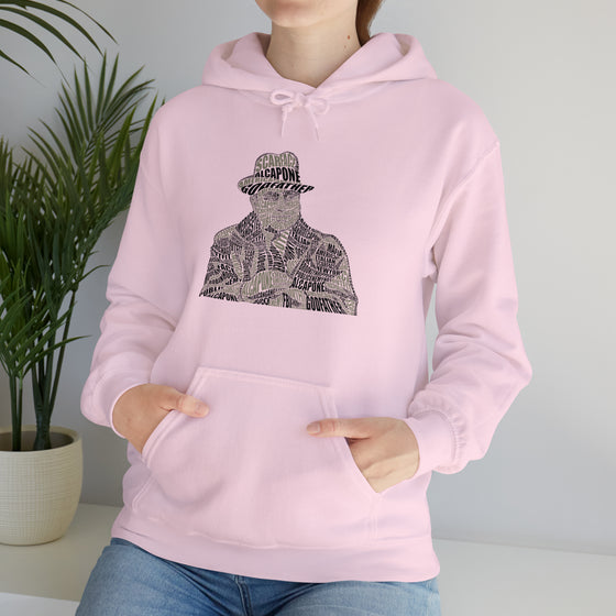 Al Capone | Unisex Hooded Hoodie Sweatshirt | Embrace Your Vibe | Calligram Word Design
