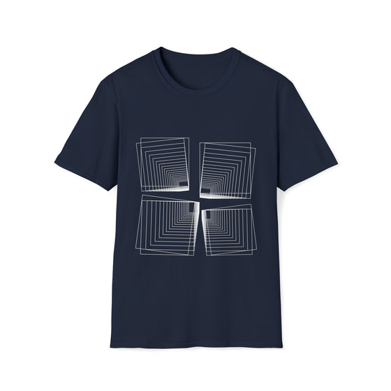 Abstract Shapes V24 Interspace Line Squares | Unisex Soft Style Tee T-Shirt | Embrace Your Vibe
