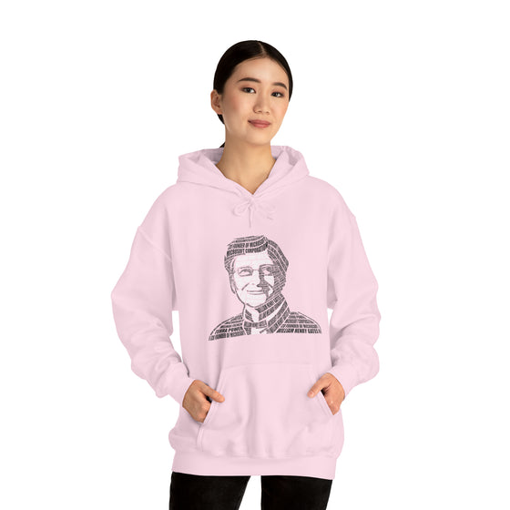 Bill Gates | Unisex Hooded Hoodie Sweatshirt | Embrace Your Vibe | Calligram Word Design